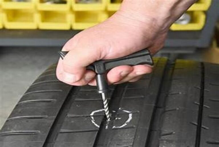 Clean out hole in tire