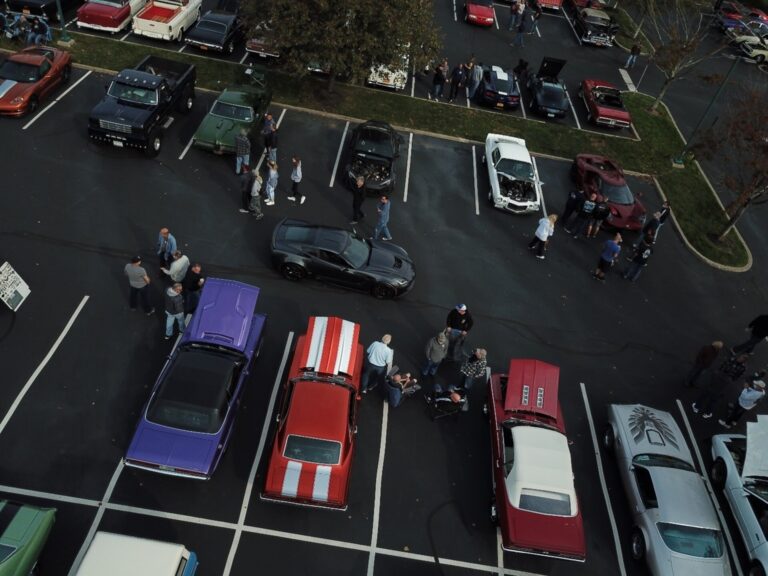 Cars N Coffee event with Camaros and Corvettes