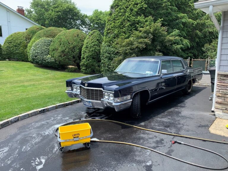 Cleaning the 69 Blue Cadillac