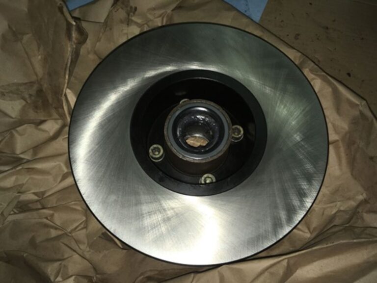 New disc brake roto installed on wheel hub