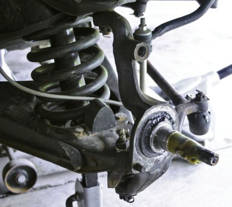 Front wheel spindle on a Chevrolet