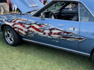 Classic Auto - AMC with flag grafic on side