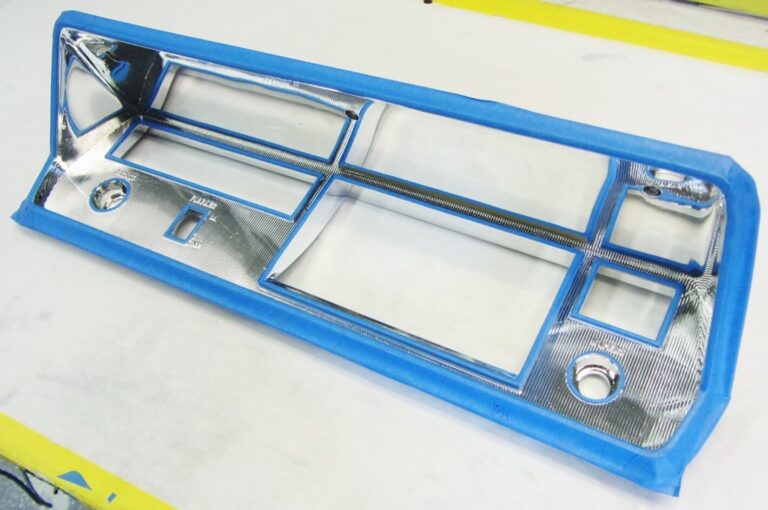 Taped off for painting chrome bezel