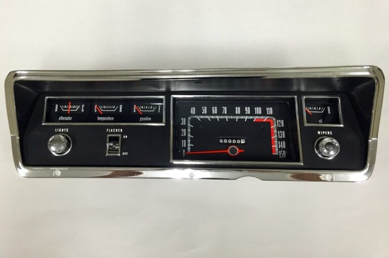 Restored classic car gauge bezel