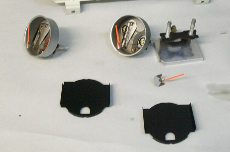 Disassembled classic car gauges