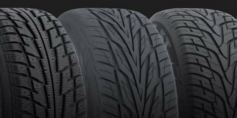 3 tires showing different tread types
