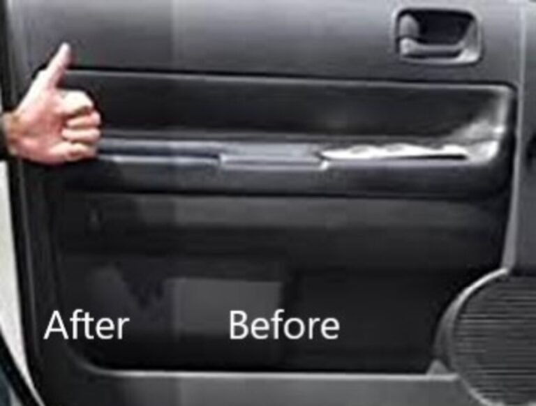 Black door panel partially restored