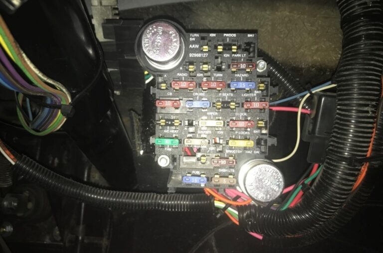 Fuse block on the inside of a Chevelle