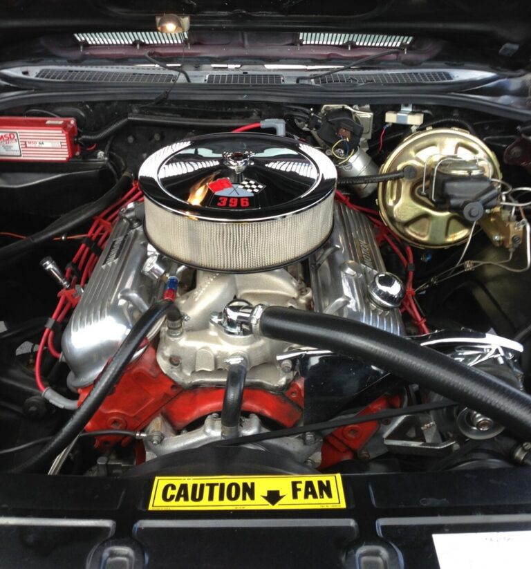Close up of Chevrolet big block 396 engine