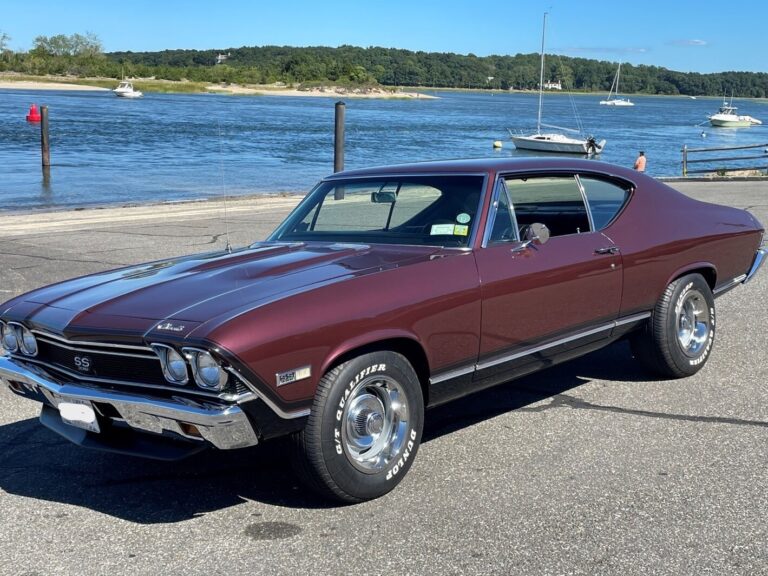 Cover hot photo of a 68 Chevelle at a marina