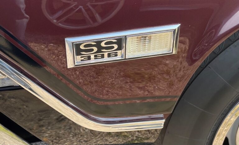 Close up photo of 68 Chevelle front marker light and bezel
