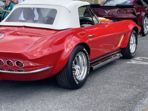 Red with white convertible top 65 Corvette