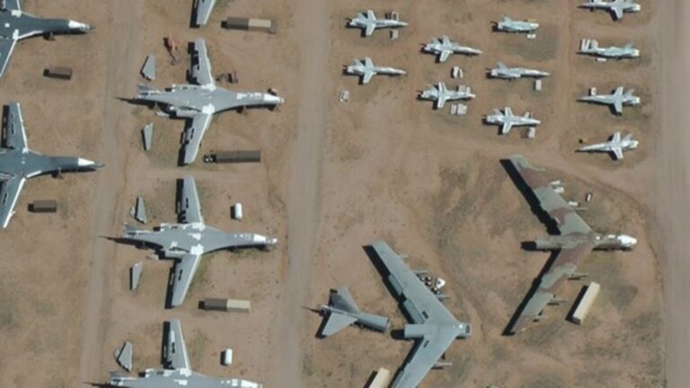 A large airplane salvage yard at the Pinal Airpark