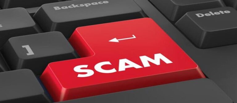 A rendering on a computer keyboard with the Enter changed to red with word Scam printed to represent the online risk to car parts scam