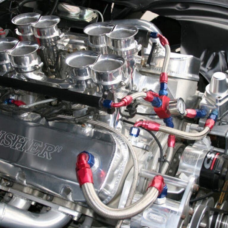 A custom build big block V8 engine with fuel injection system