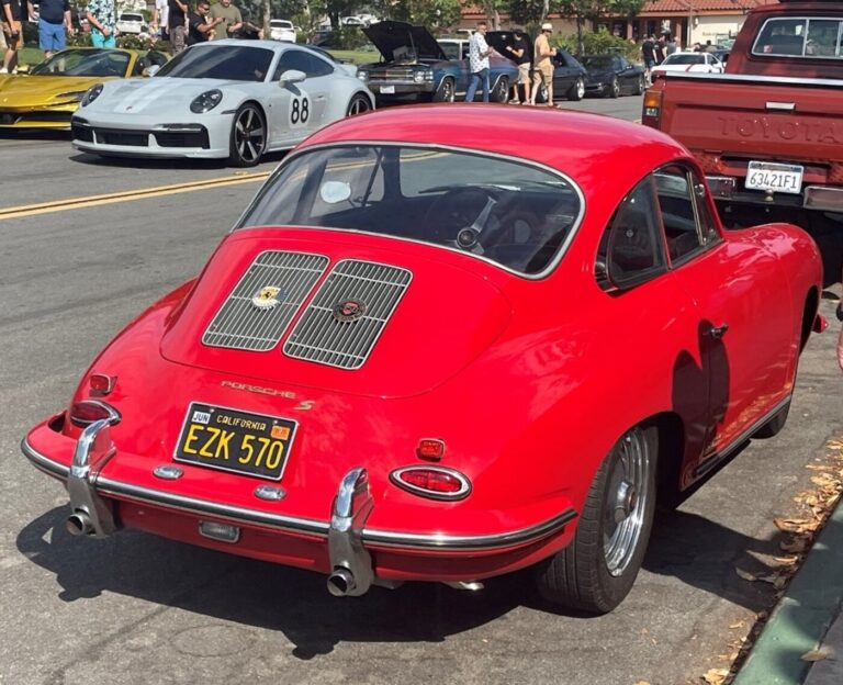 Red Porsche noting the classic car paint colors